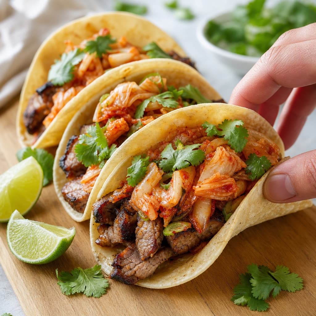 Tacos con kimchi KIMKIM