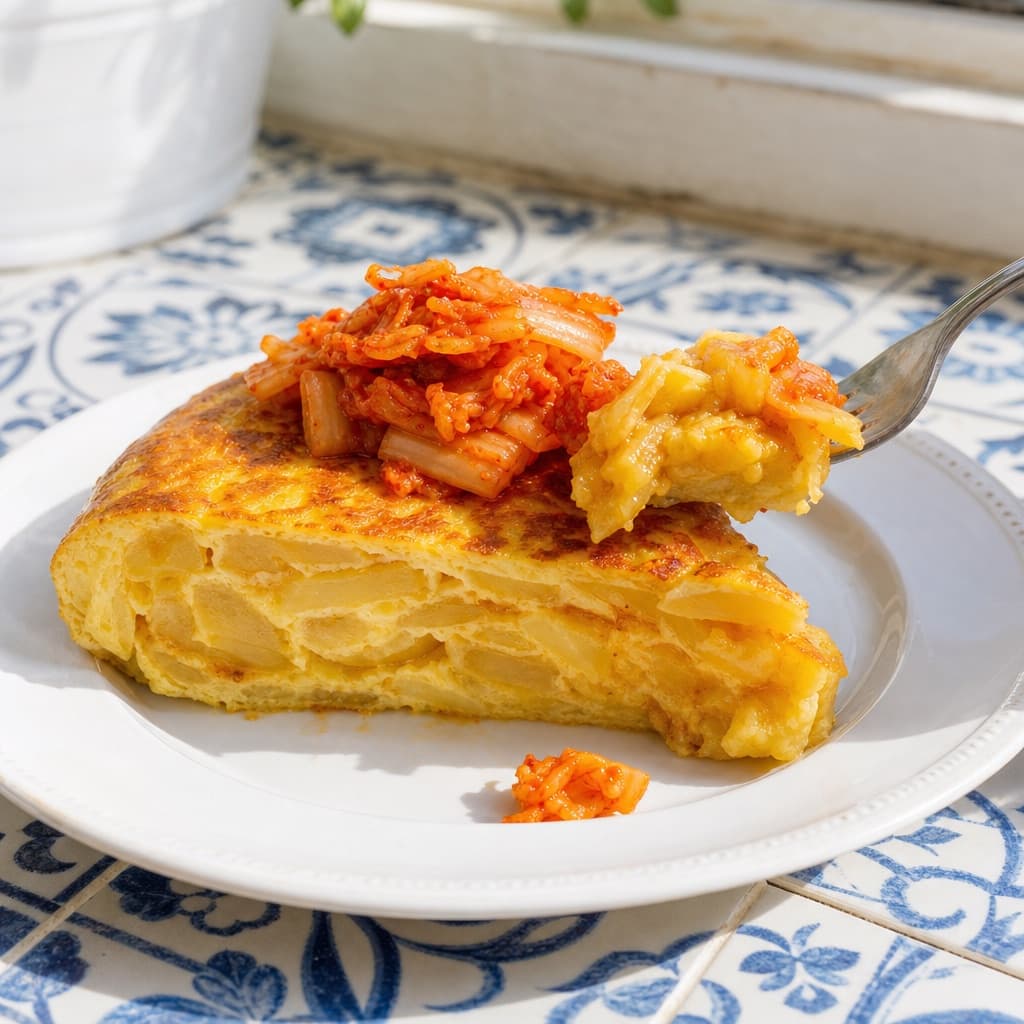 Tortilla española con kimchi KIMKIM